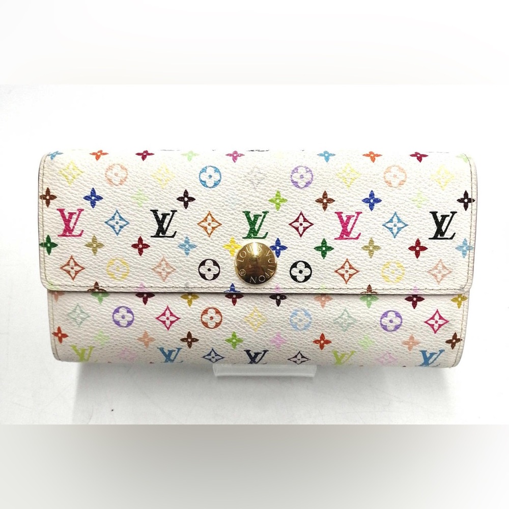 Louis Vuitton White Monogram Multicolore Sarah Long Wallet Multiple colors